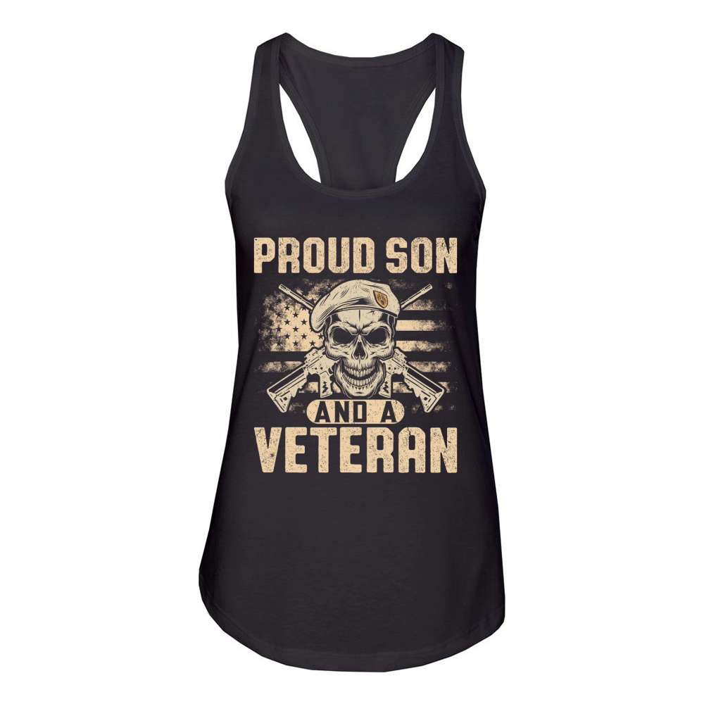 Proud Son Of A Veteran Women's Racerback Tank