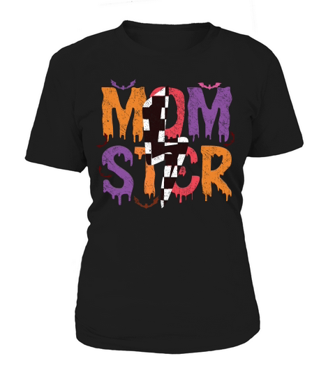 Momster Halloween Checkered Lightning Women's T-Shirt