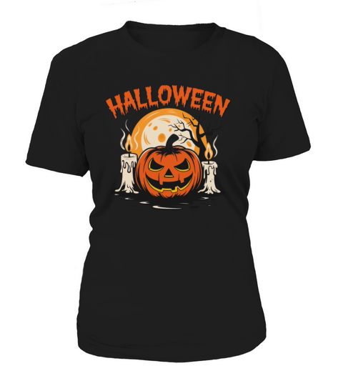 Vintage Pumpkin Scene Halloween Classic T-Shirt Women's T-Shirt