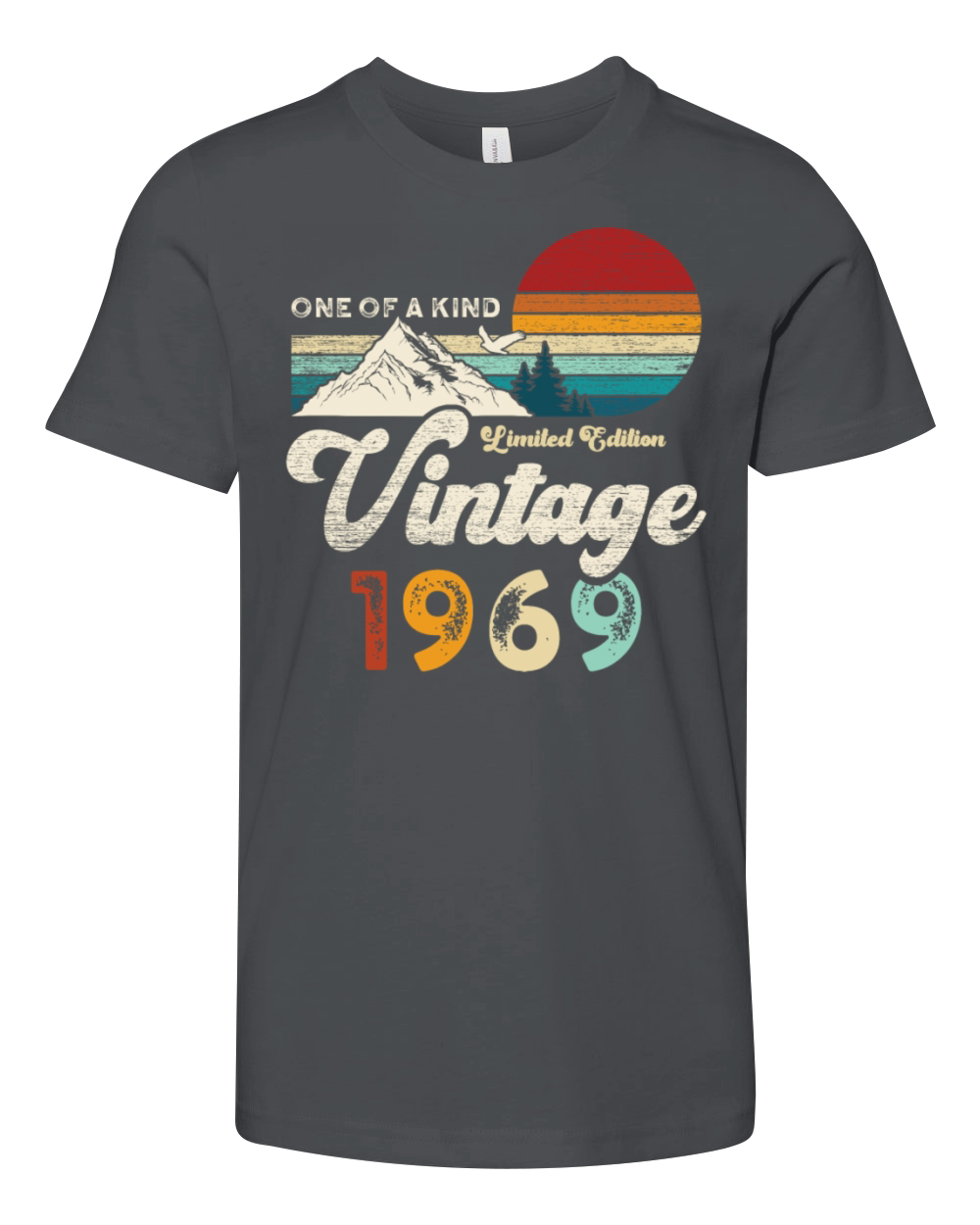 Vintage 1969 Birthday Mountains Youth Unisex Jersey Tee