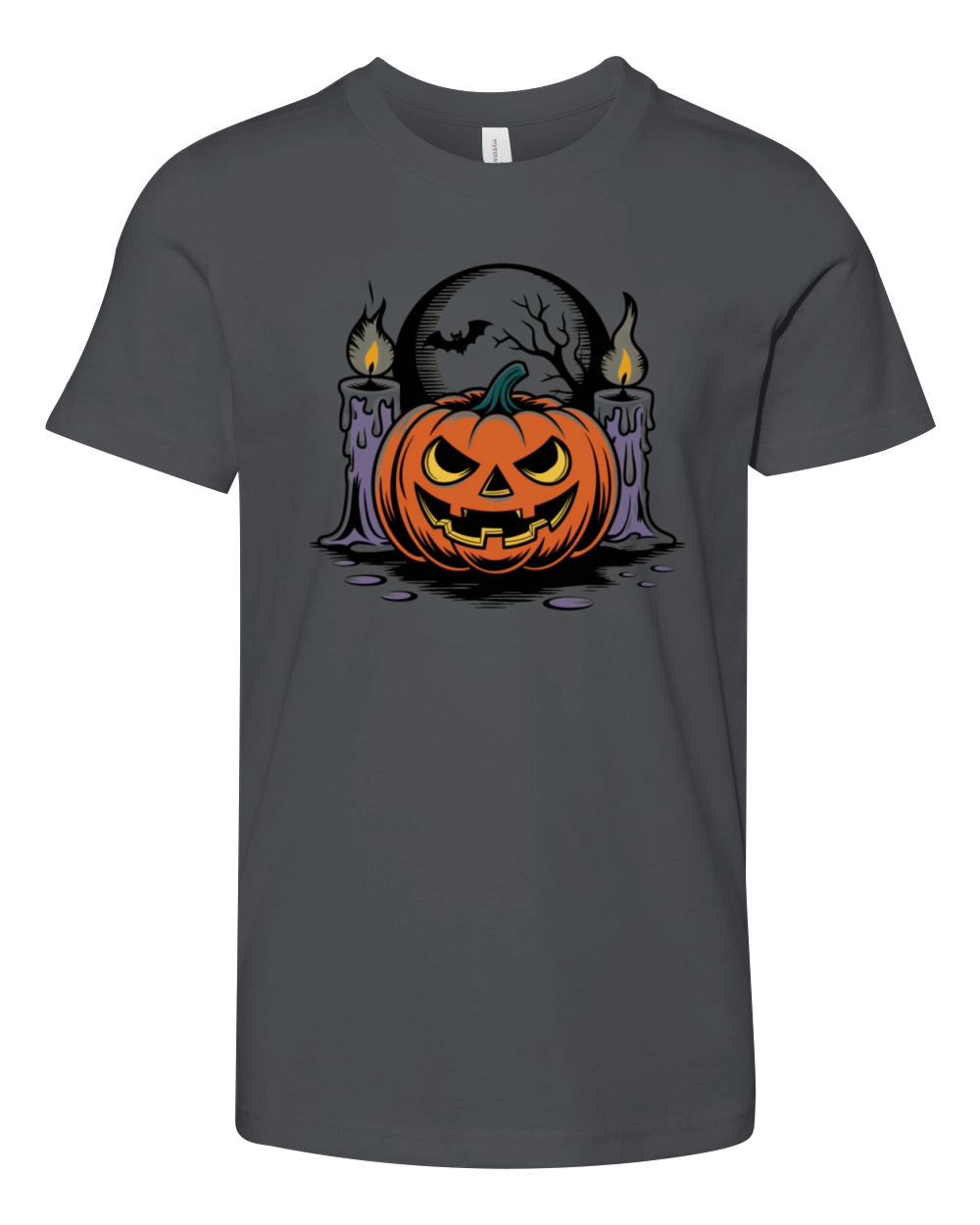 Vintage Pumpkin Scene Halloween Classic T-Shirt Youth Unisex Jersey Tee