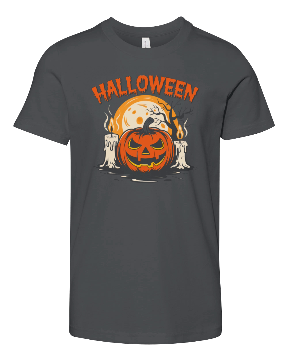 Vintage Pumpkin Scene Halloween Classic T-Shirt Youth Unisex Jersey Tee