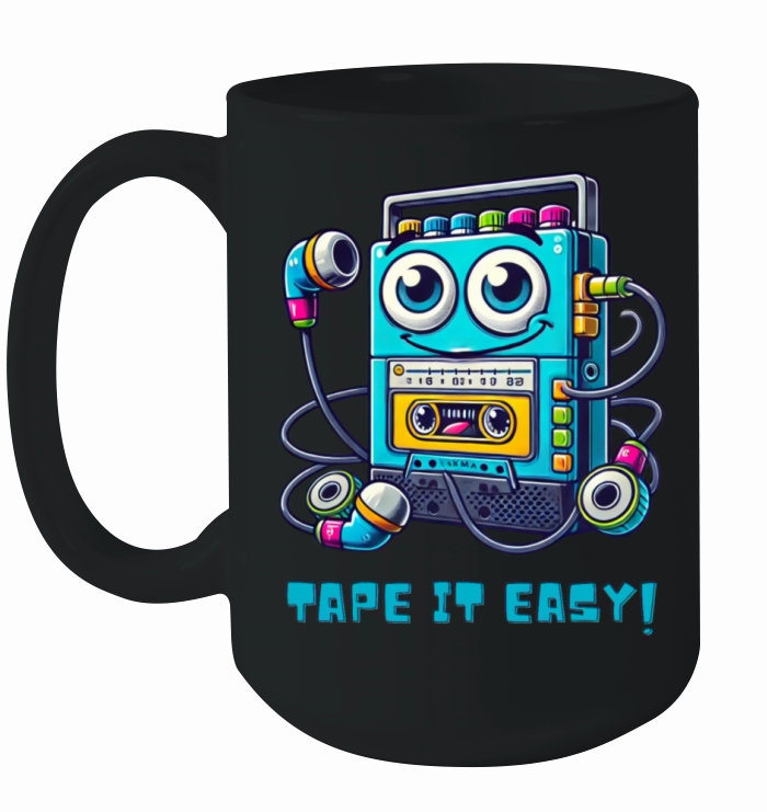 Tape It Easy Design - Funny Retro T-Shirt Ceramic Mug