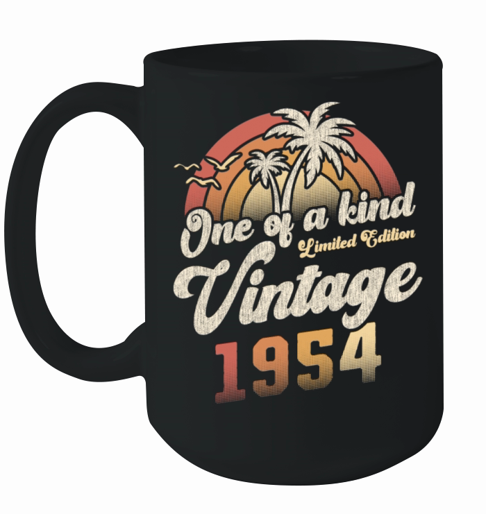 Vintage 1954 Birthday Palm Trees Ceramic Mug