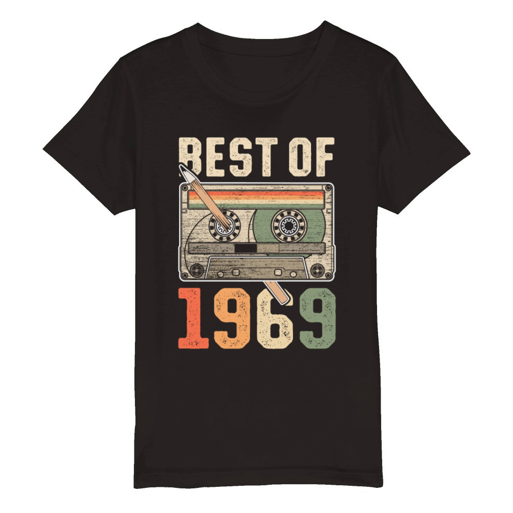 Best Of 1969 Birthday Cassette Organic Kids Crewneck T-shirt