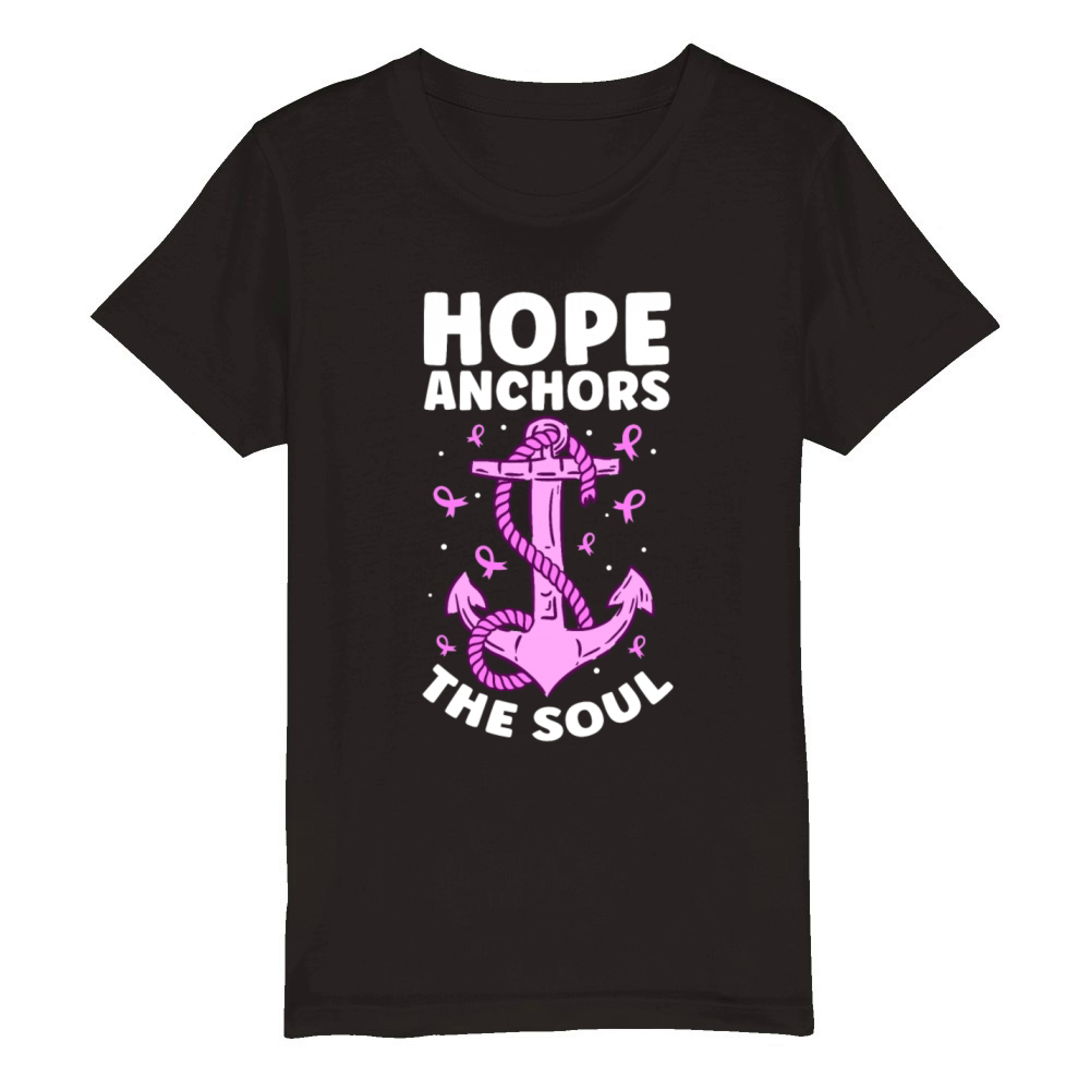 Hope Anchors The Soul Breast Cancer Organic Kids Crewneck T-shirt