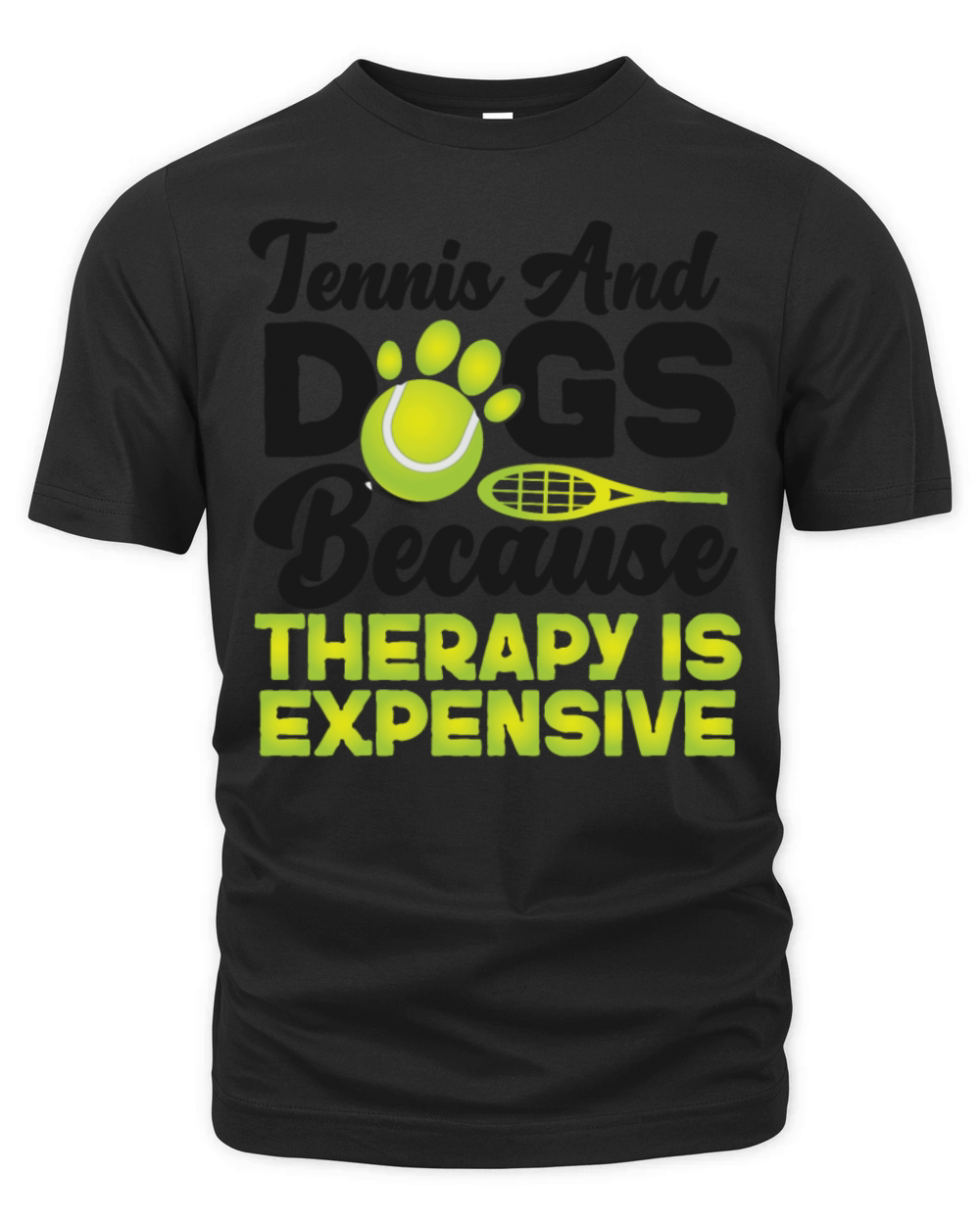Funny Tennis Player Racket Dog Organic Unisex T-shirt
