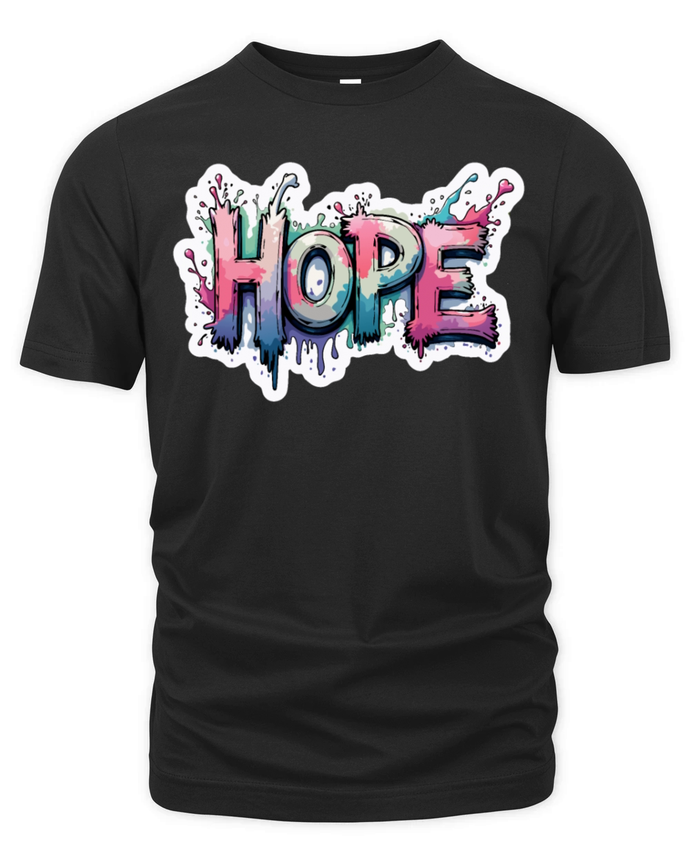 HOPE - Watercolor Splashes - Motivational Quote Organic Unisex T-shirt