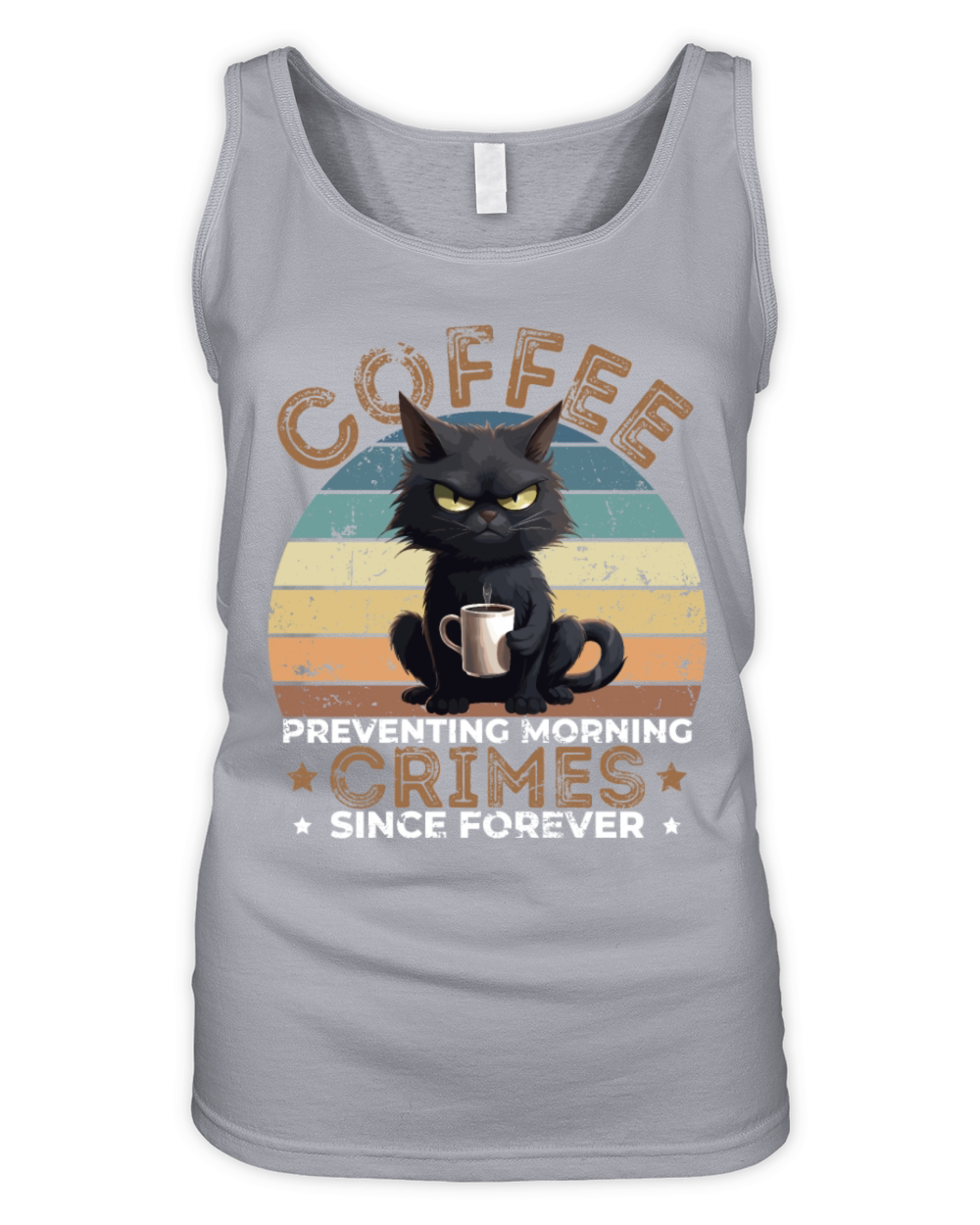 Coffee Preventing Morning Crimes Cat Humor Organic Women's Tank Top