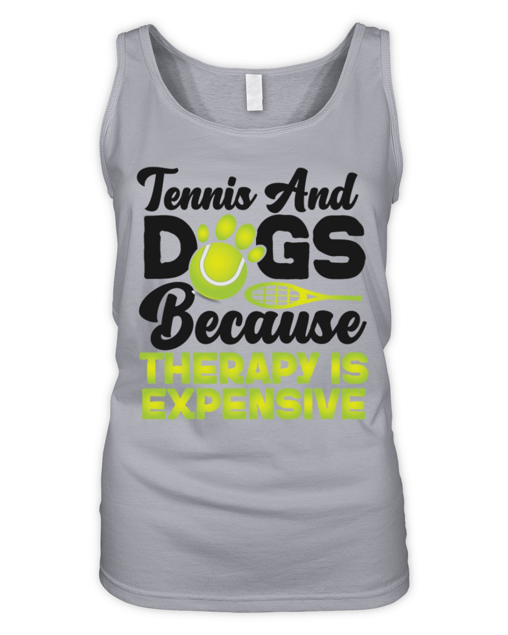 Funny Tennis Player Racket Dog Organic Women's Tank Top