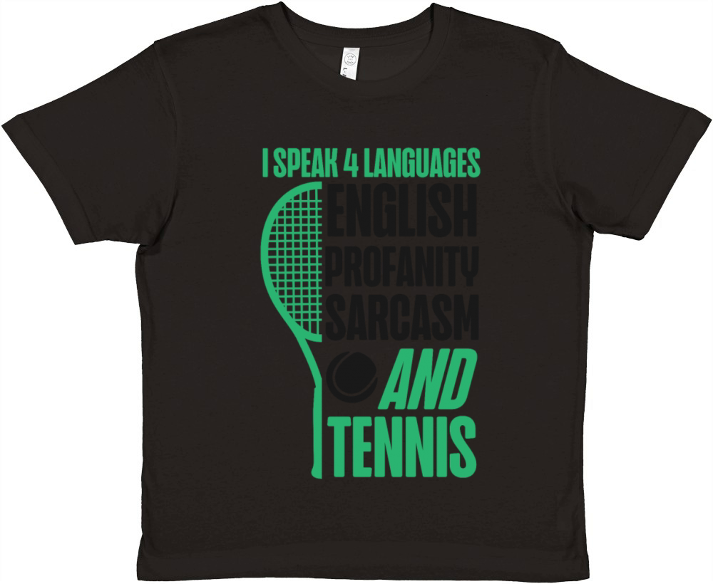Funny Tennis Player Racket I Speak Premium Kids Crewneck T-shirt