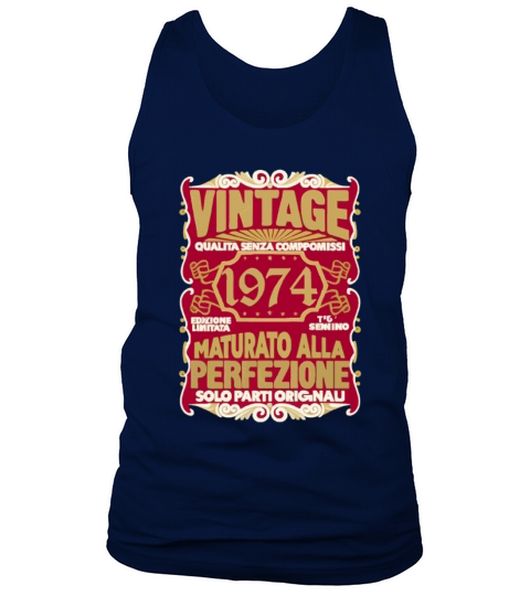 50 Compleanno 50 Uomo Anni Retro Vintage 1974 Reg Tank Top Unisex