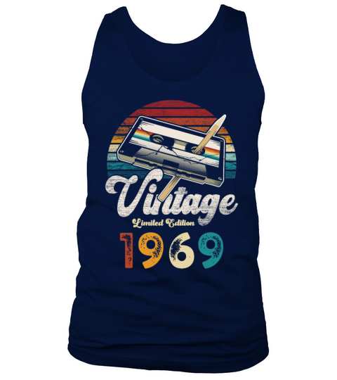Vintage 1969 Birthday Cassette Pencil Tank Top Unisex