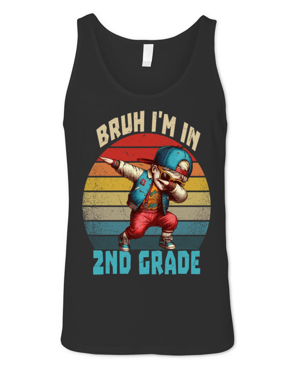 Second Grade Dabbing Boy Bruh im in 2nd Grade Unisex Jersey Tank