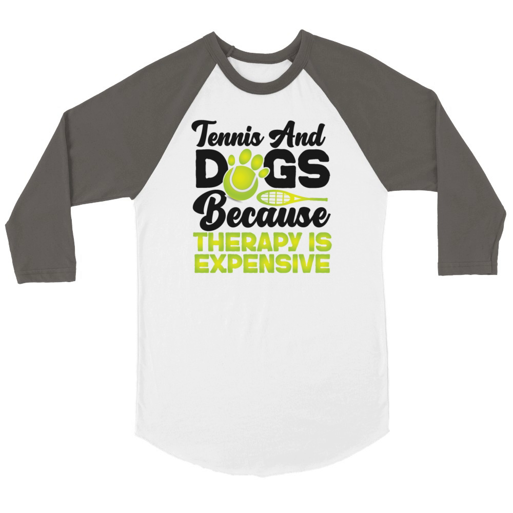 Funny Tennis Player Racket Dog Unisex ¾ sleeve Raglan T-shirt
