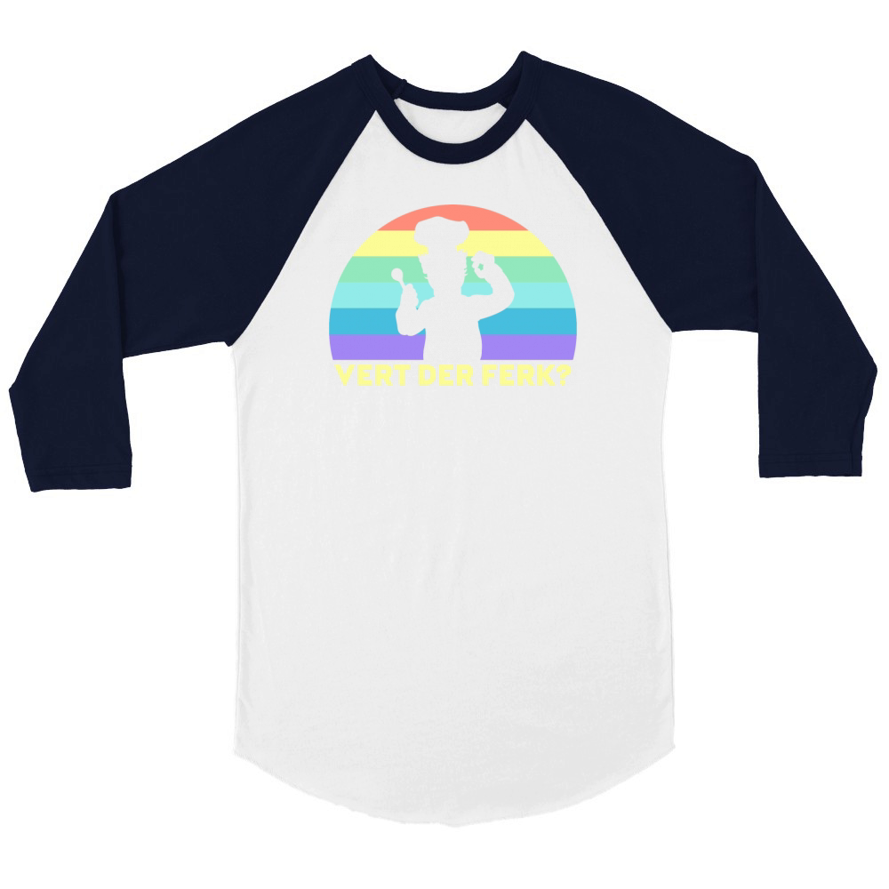 Vert Der Ferk Rainbow Funny Unisex ¾ sleeve Raglan T-shirt