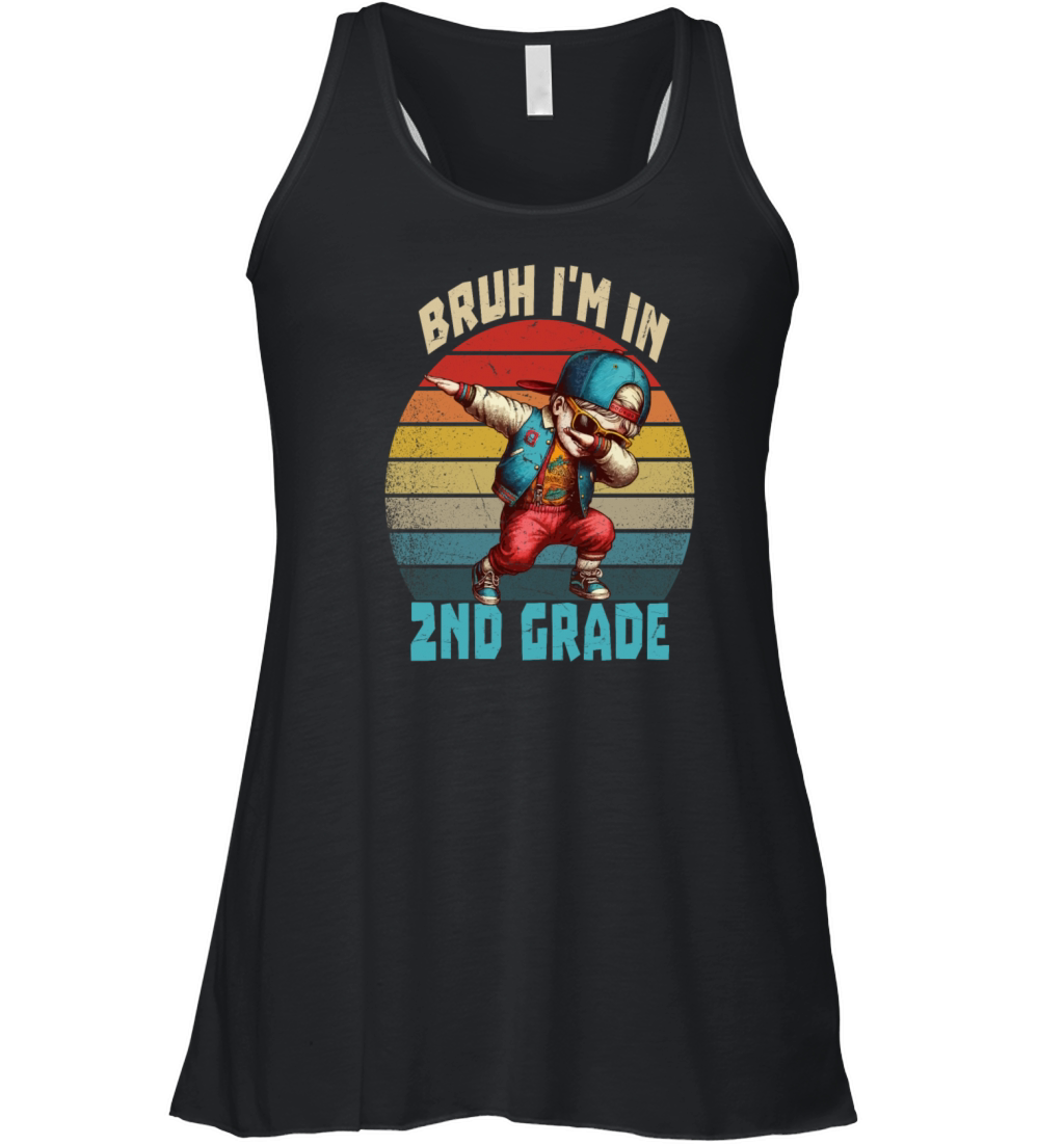 Second Grade Dabbing Boy Bruh im in 2nd Grade Women's Flowy Tank Top