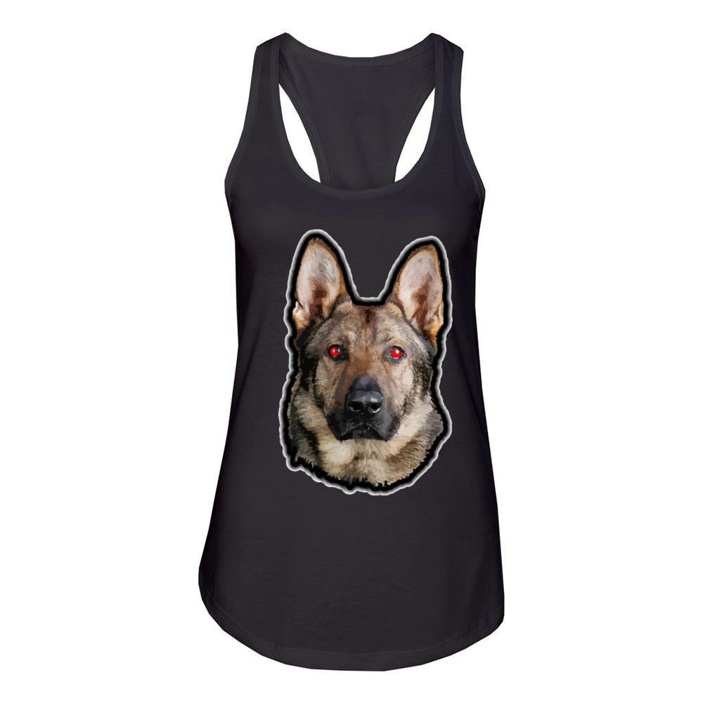 German Shepherd Custom T-shirt Design Women's Racerback Tank