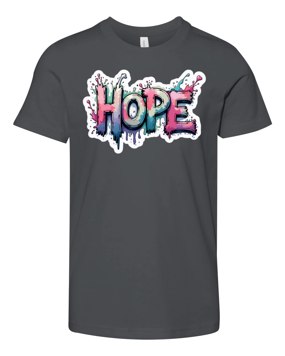 HOPE - Watercolor Splashes - Motivational Quote Youth Unisex Jersey Tee
