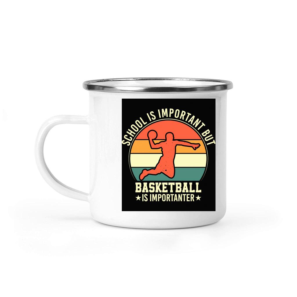 School is important but Basketball is importanter Camping Mug