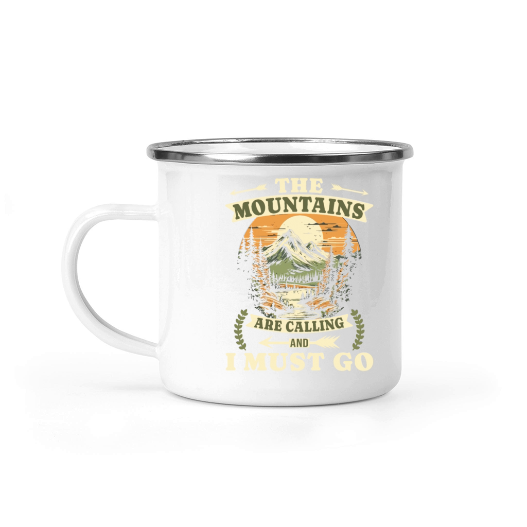 The Mountains Are Calling Vintage Hiking Camping Mug