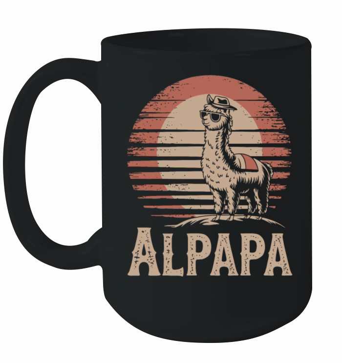 Alpapa Alpaca Dad Retro Sun Hat Sunglasses Ceramic Mug