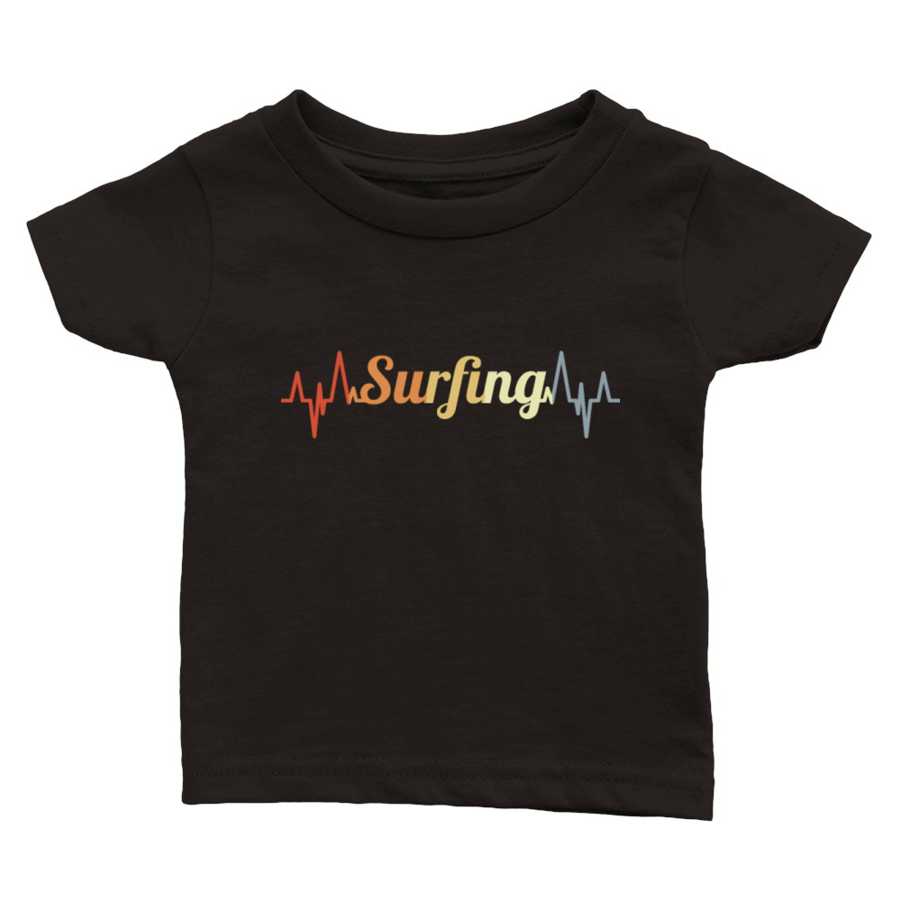 Vintage Surfing Heartbeat Classic Baby Crewneck T-shirt