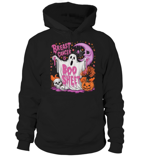 Pink Ribbon Halloween Funny Breast Cancer Is Boo Hoodie Unisex