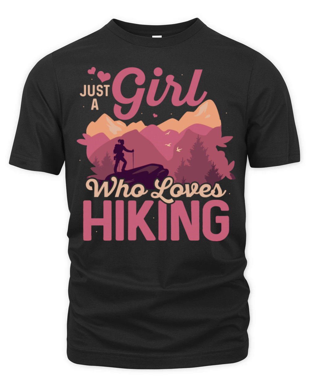 Just A Girl Who Loves Hiking Hiker Mountain Organic Unisex T-shirt
