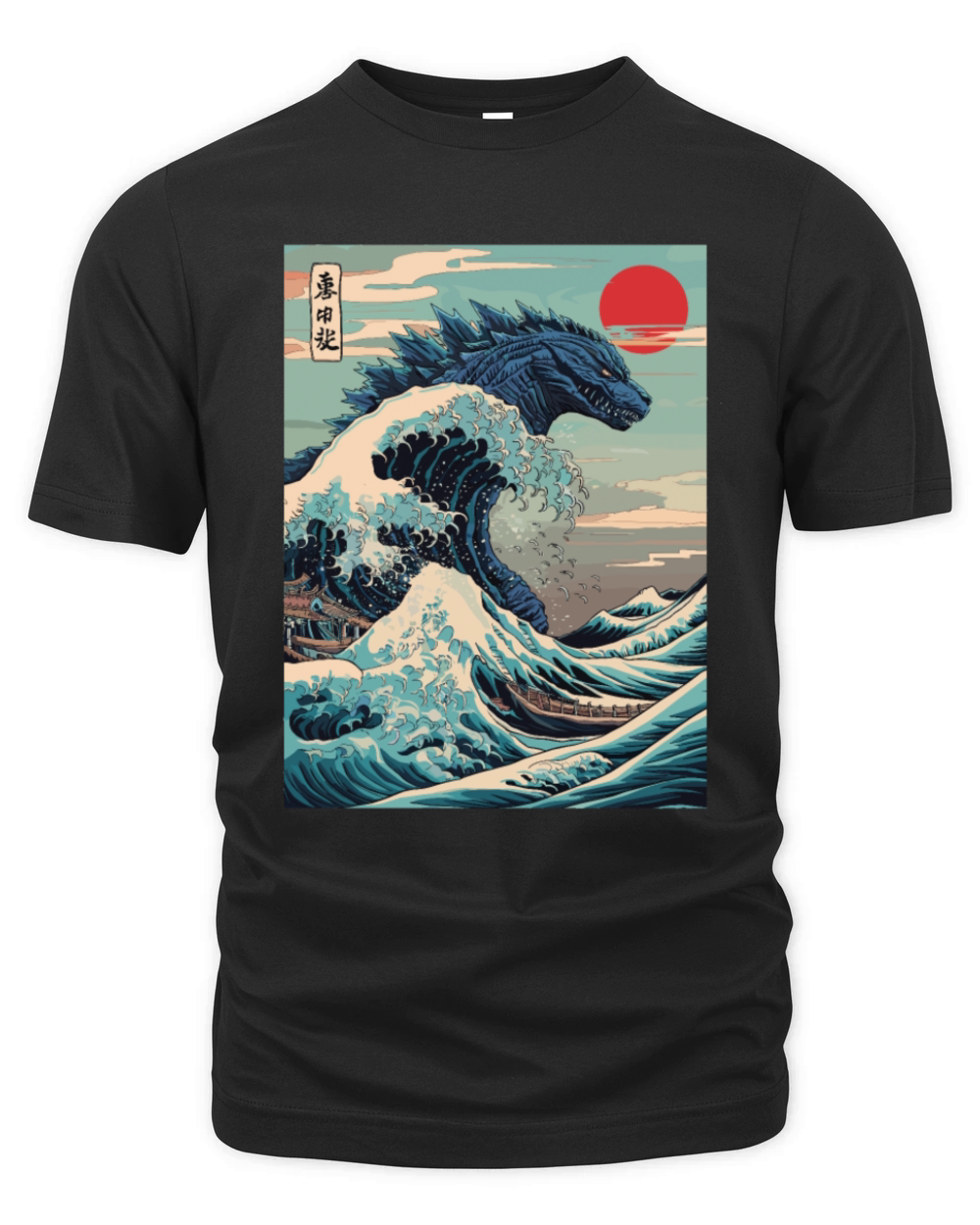 Kaiju Monster Japanese Great Wave Anime Graphic Organic Unisex T-shirt