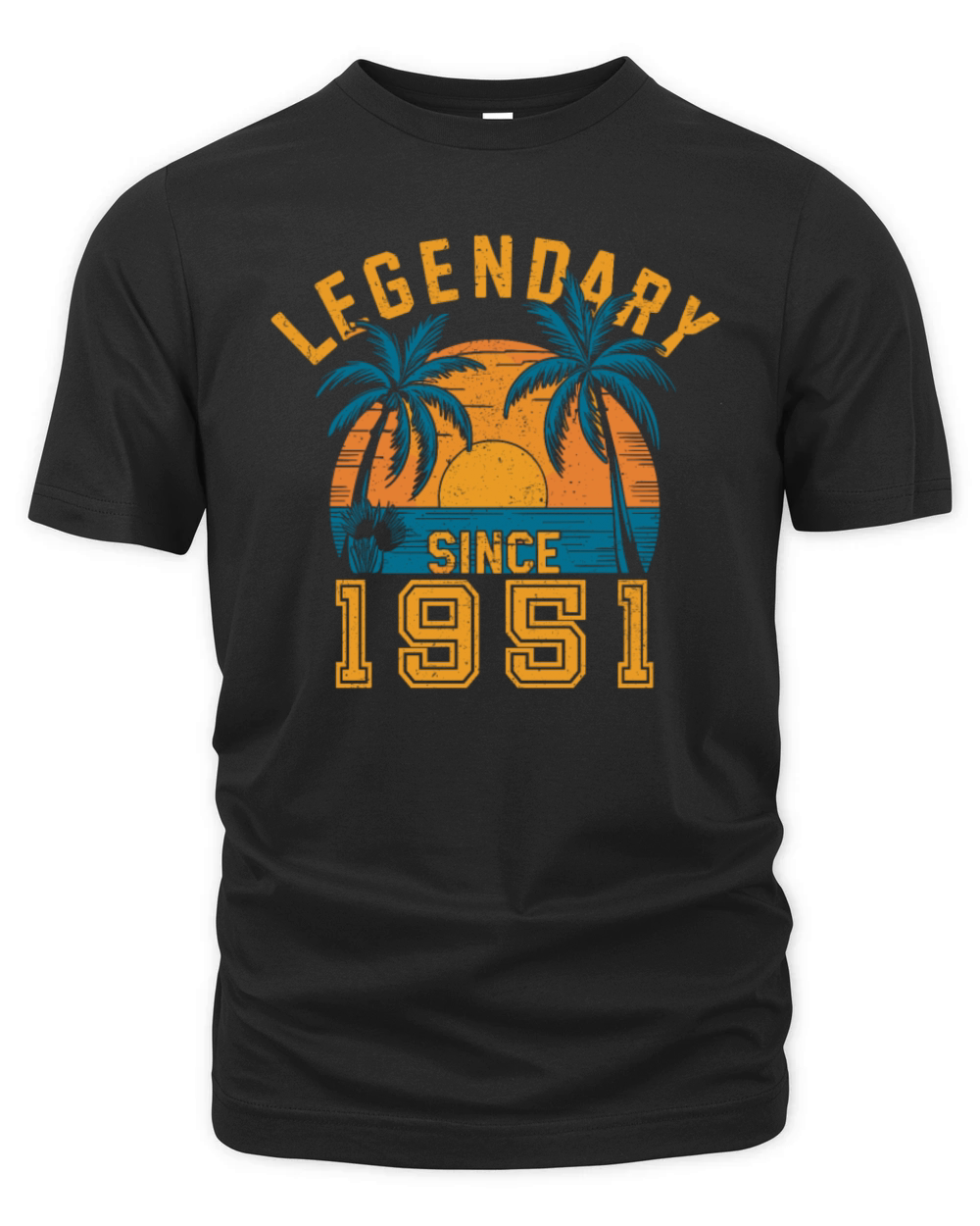 Legendary Since 1951 Birthday Sunset Retro Palm Organic Unisex T-shirt