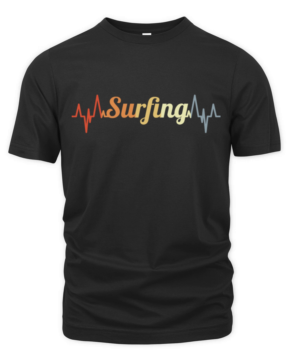 Vintage Surfing Heartbeat Organic Unisex T-shirt