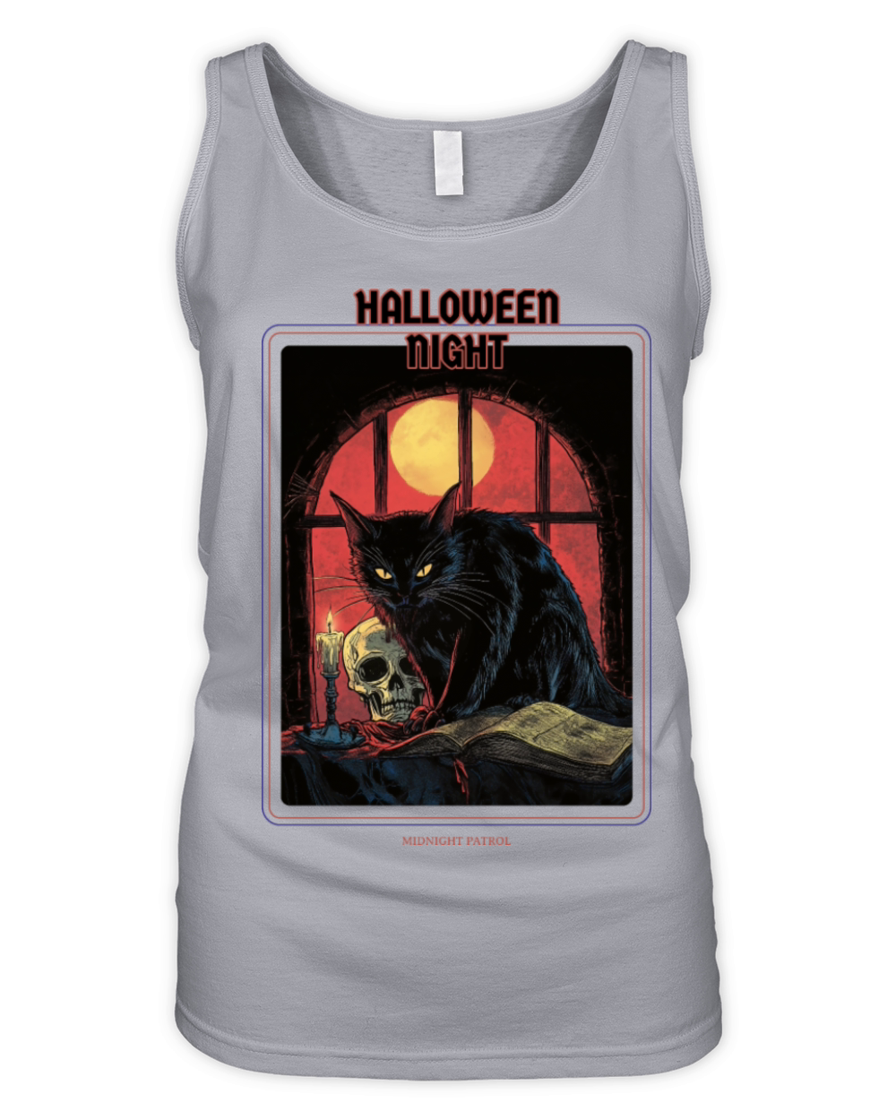 Black Cat Halloween Scary Organic Women's Tank Top