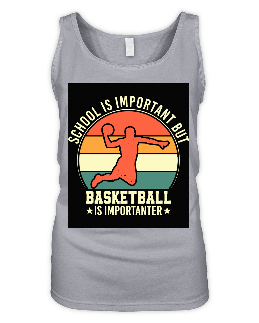 School is important but Basketball is importanter Organic Women's Tank Top