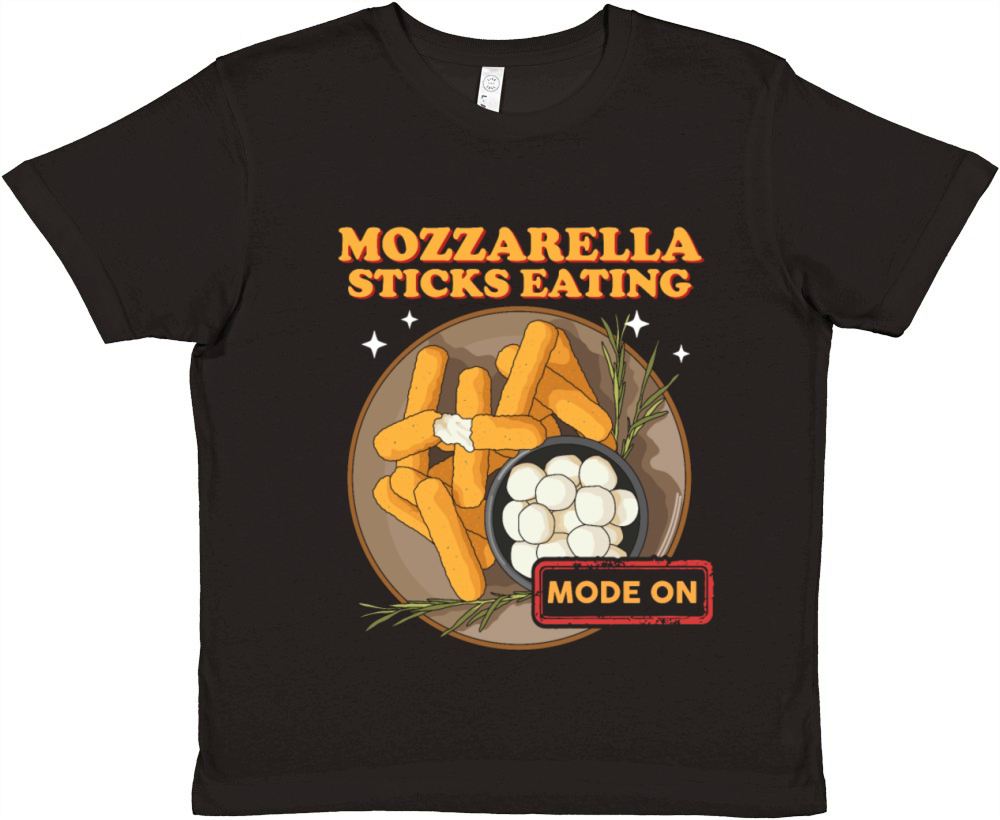 Mozzarella Sticks Eating Mode Premium Kids Crewneck T-shirt