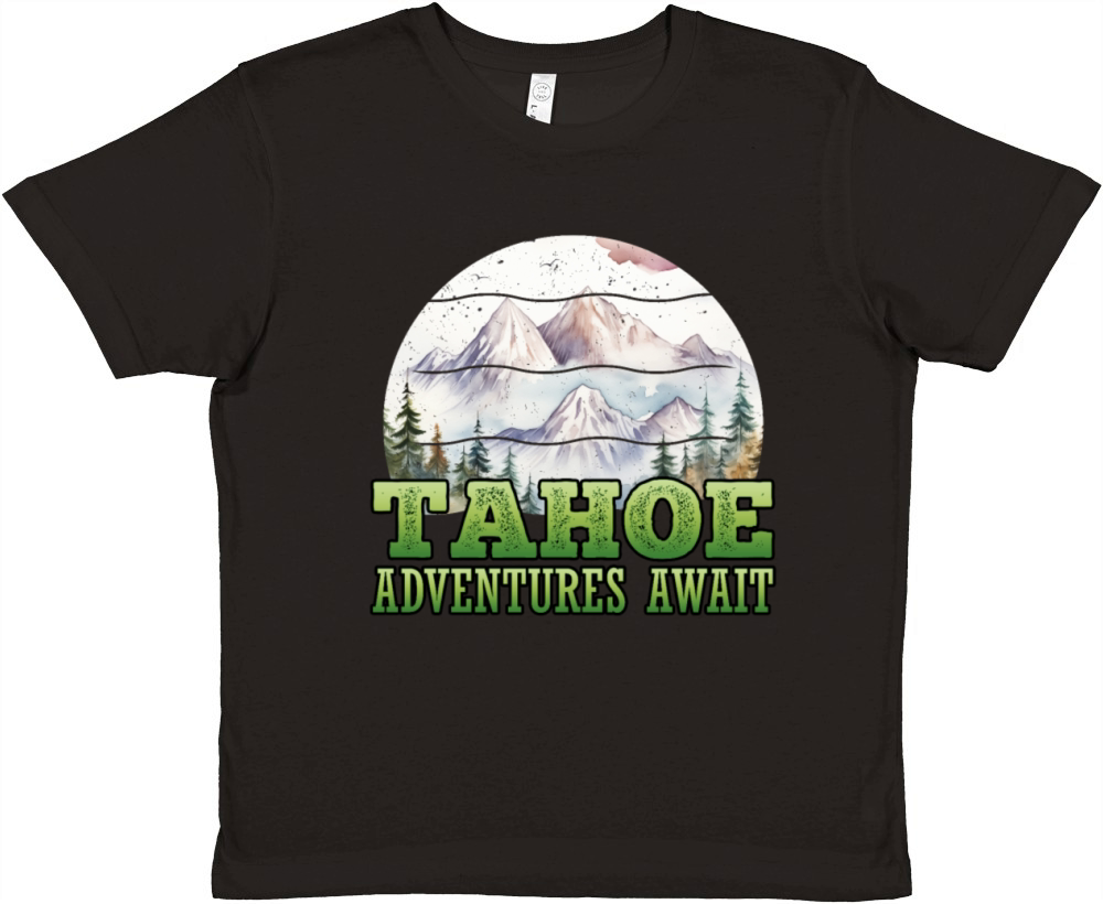 TAHOE ADVENTURES AWAIT Lake Tahoe California Lover Premium Kids Crewneck T-shirt