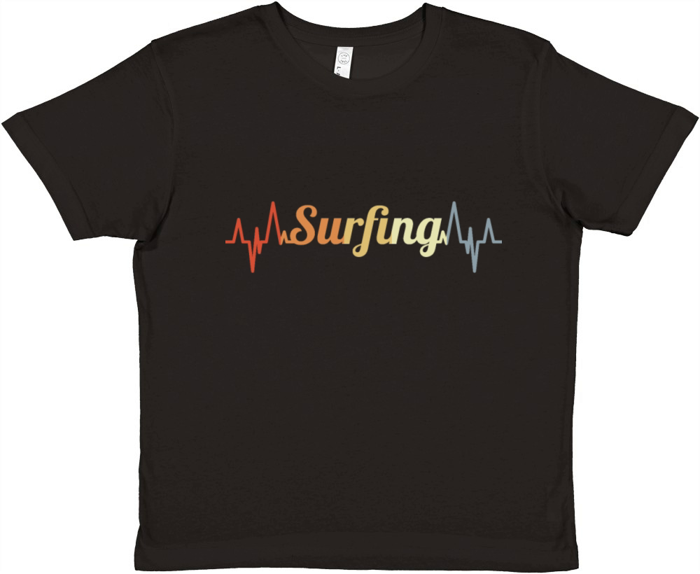 Vintage Surfing Heartbeat Premium Kids Crewneck T-shirt