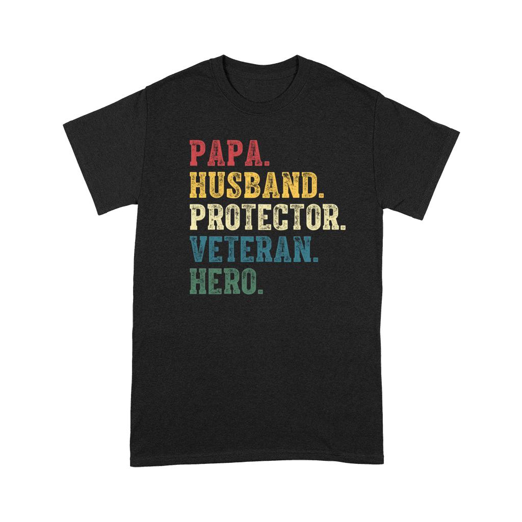 Papa Husband Protector Veteran Hero Premium T-shirt