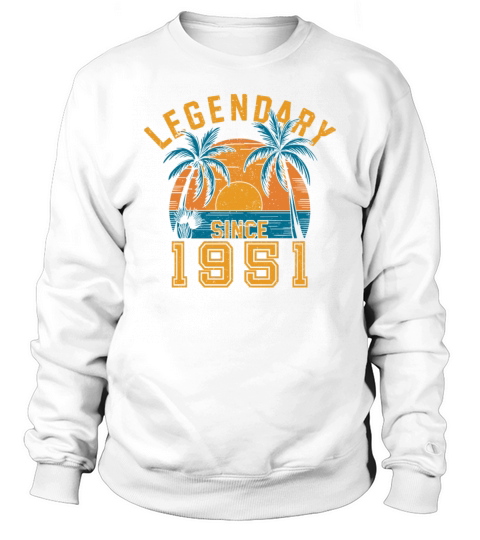 Legendary Since 1951 Birthday Sunset Retro Palm Sweatshirt Unisex