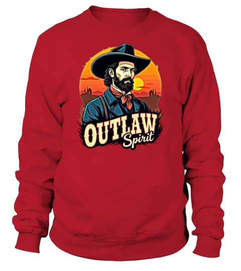 Western Outlaw with Sunset Background Sweatshirt Unisex