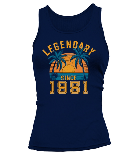 Legendary Since 1951 Birthday Sunset Retro Palm Tank top Woman
