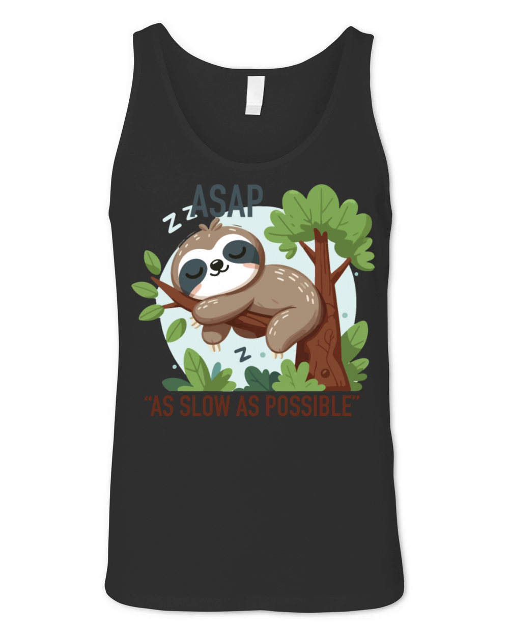 ASAP As slow as possible funny Sloth wild animal Unisex Jersey Tank