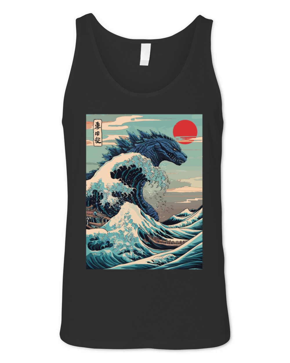 Kaiju Monster Japanese Great Wave Anime Graphic Unisex Jersey Tank