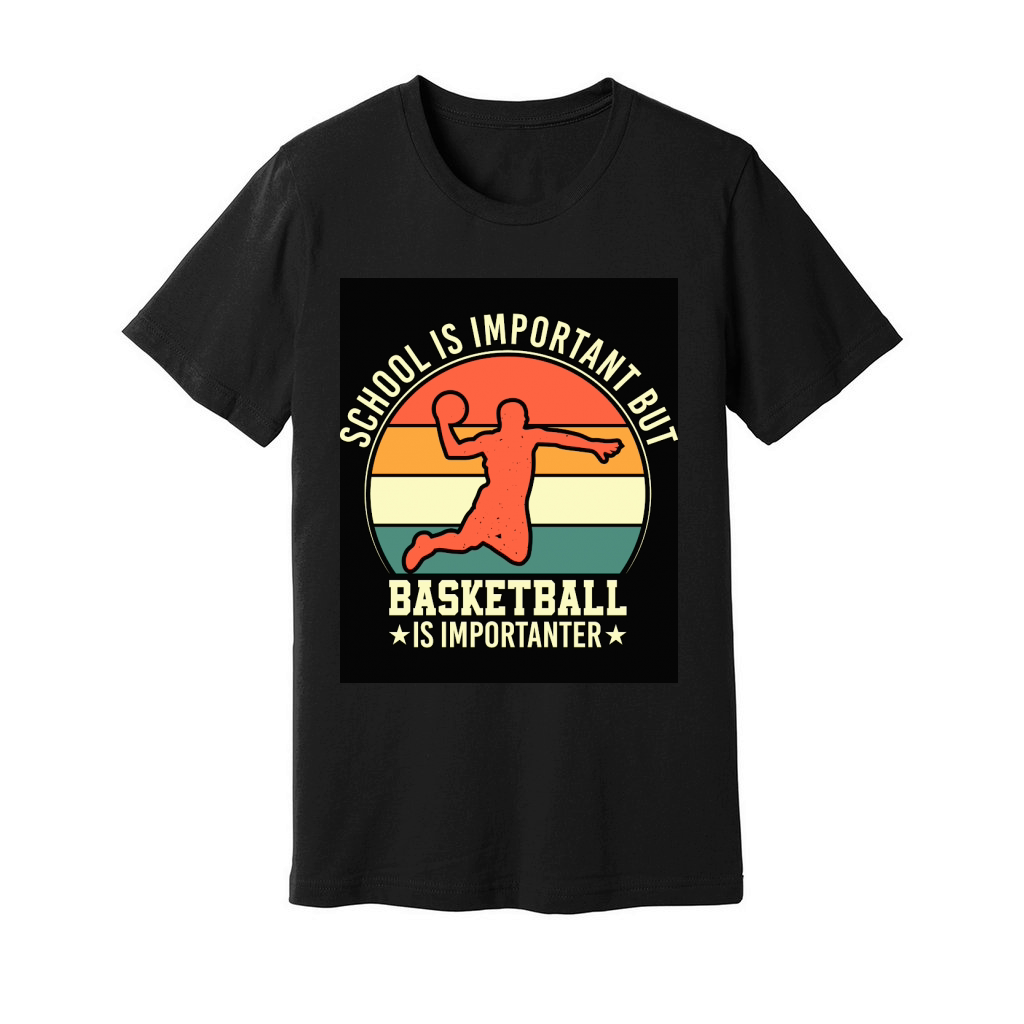 School is important but Basketball is importanter Unisex Jersey Tee