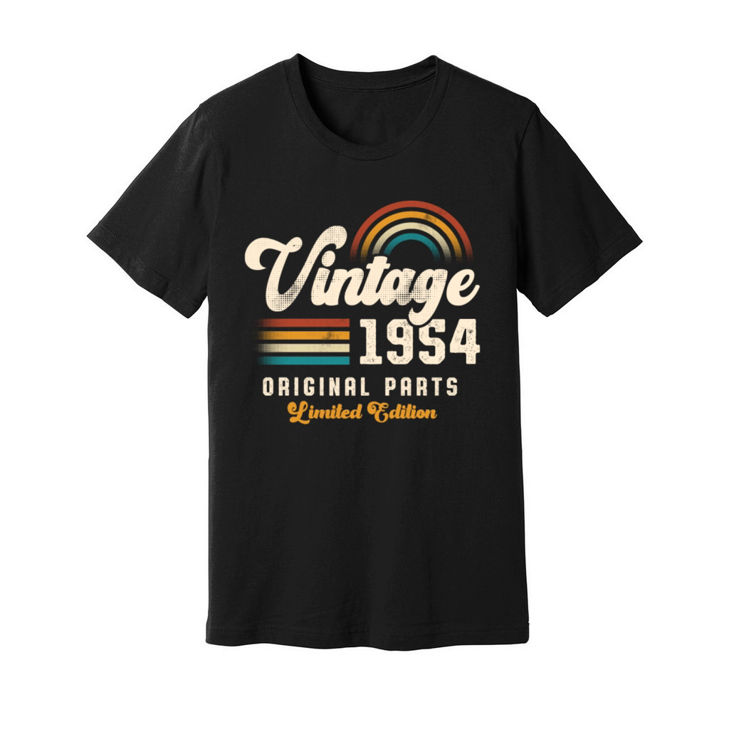 Vintage 1954 Birthday Retro Unisex Jersey Tee