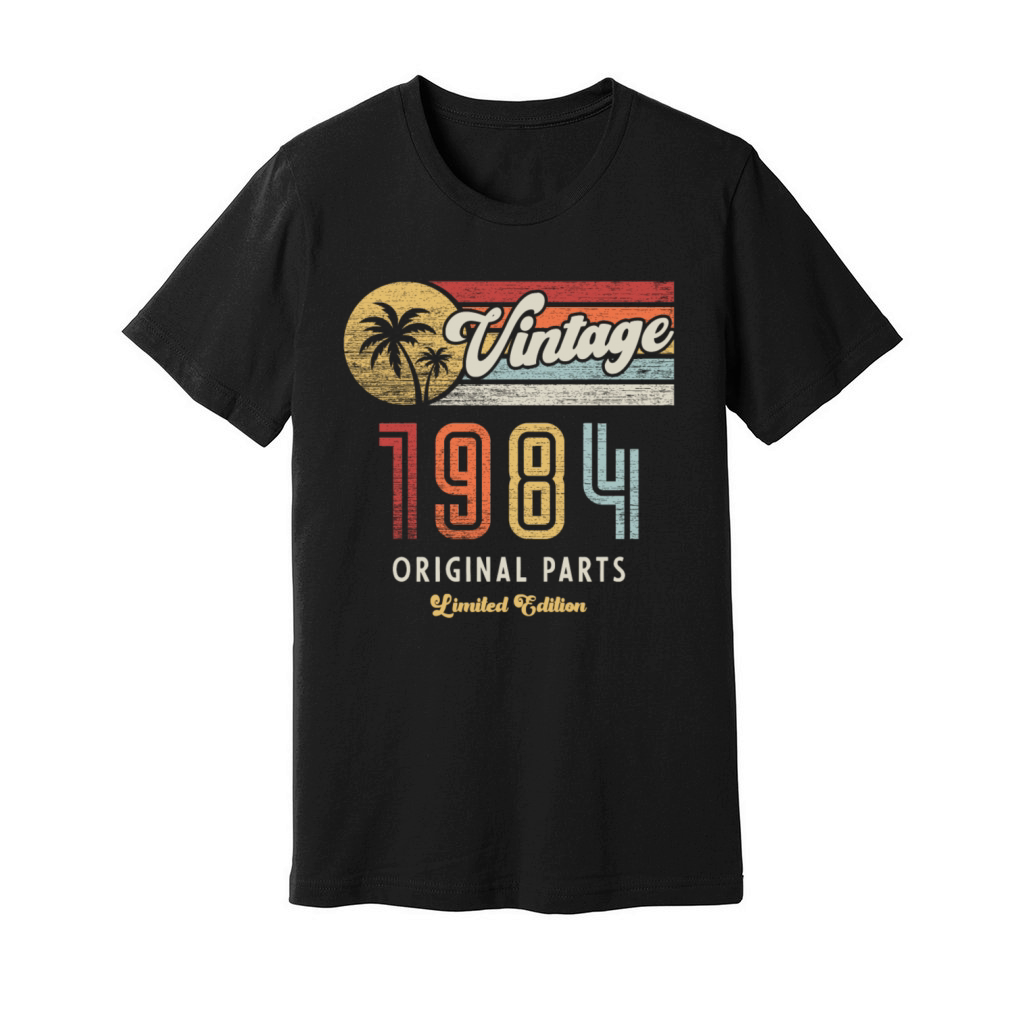 Vintage 1984 Birthday Retro Unisex Jersey Tee