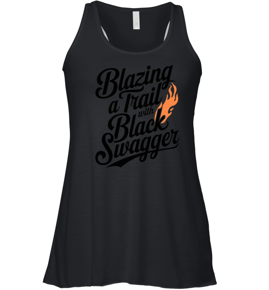 Blazing a Trail with Black Swagger Women's Flowy Tank Top