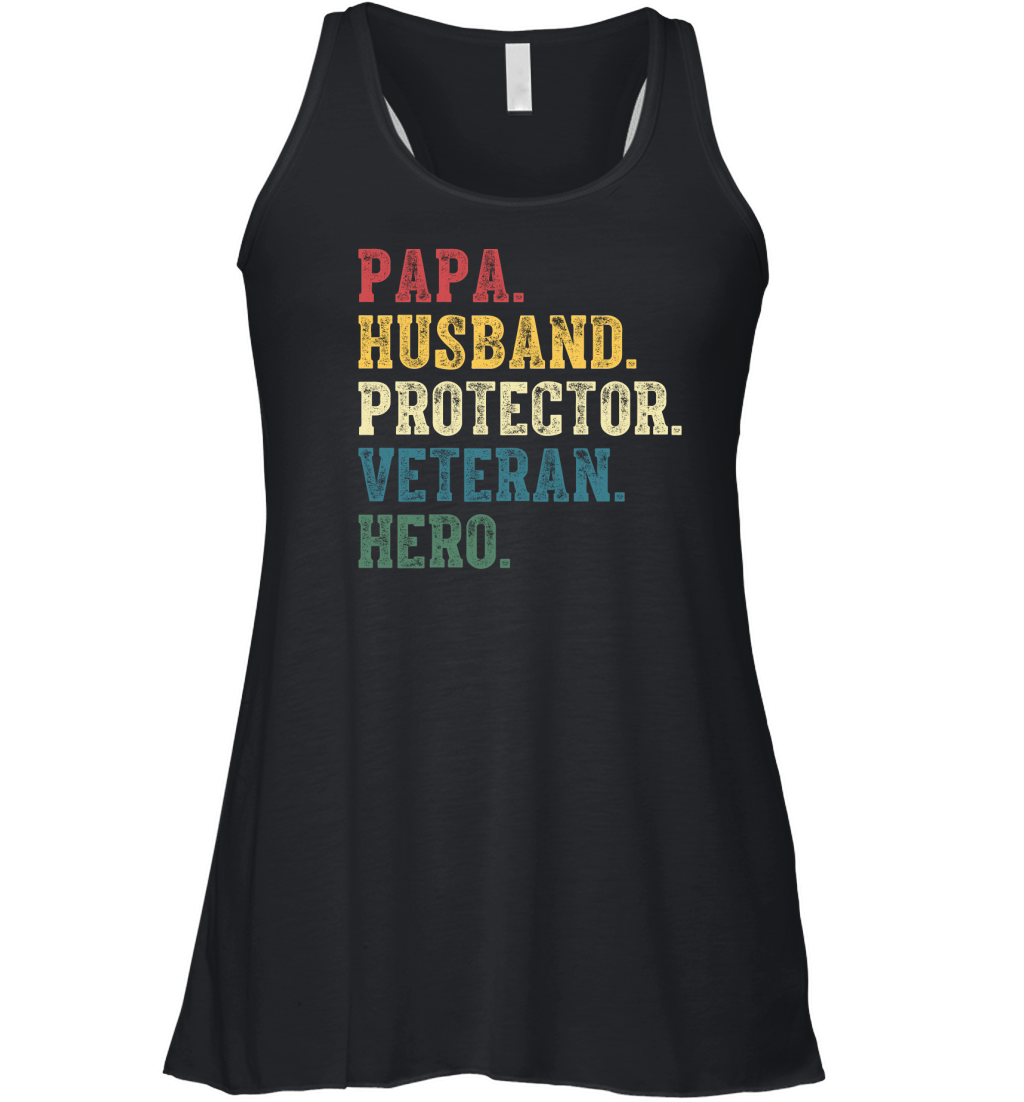 Papa Husband Protector Veteran Hero Women's Flowy Tank Top