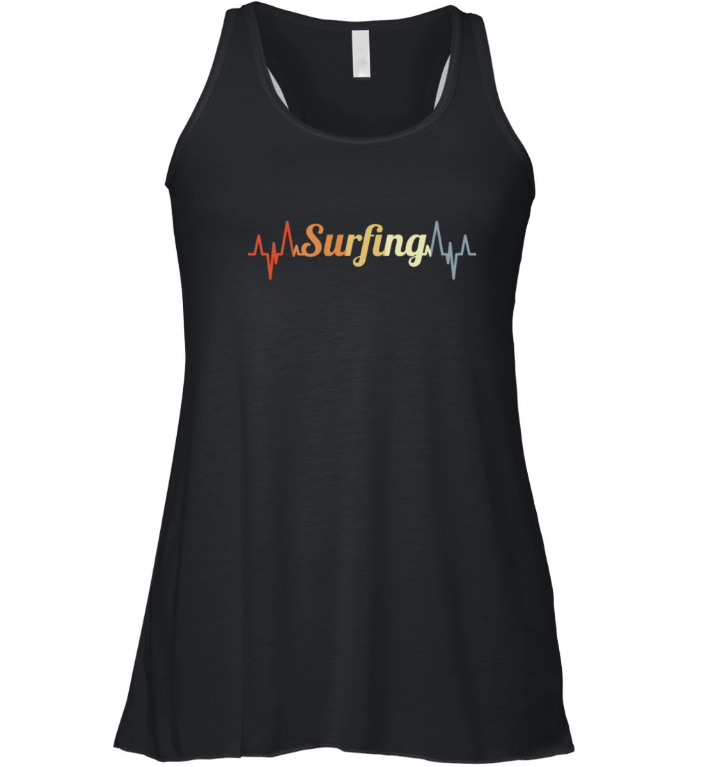 Vintage Surfing Heartbeat Women's Flowy Tank Top