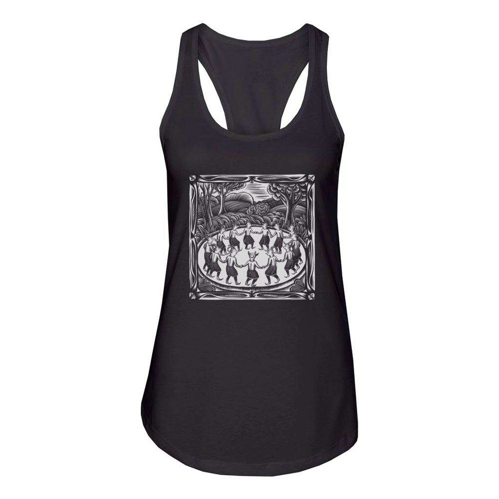 Dance with the Devil Dark and Mysterious Design Women's Racerback Tank